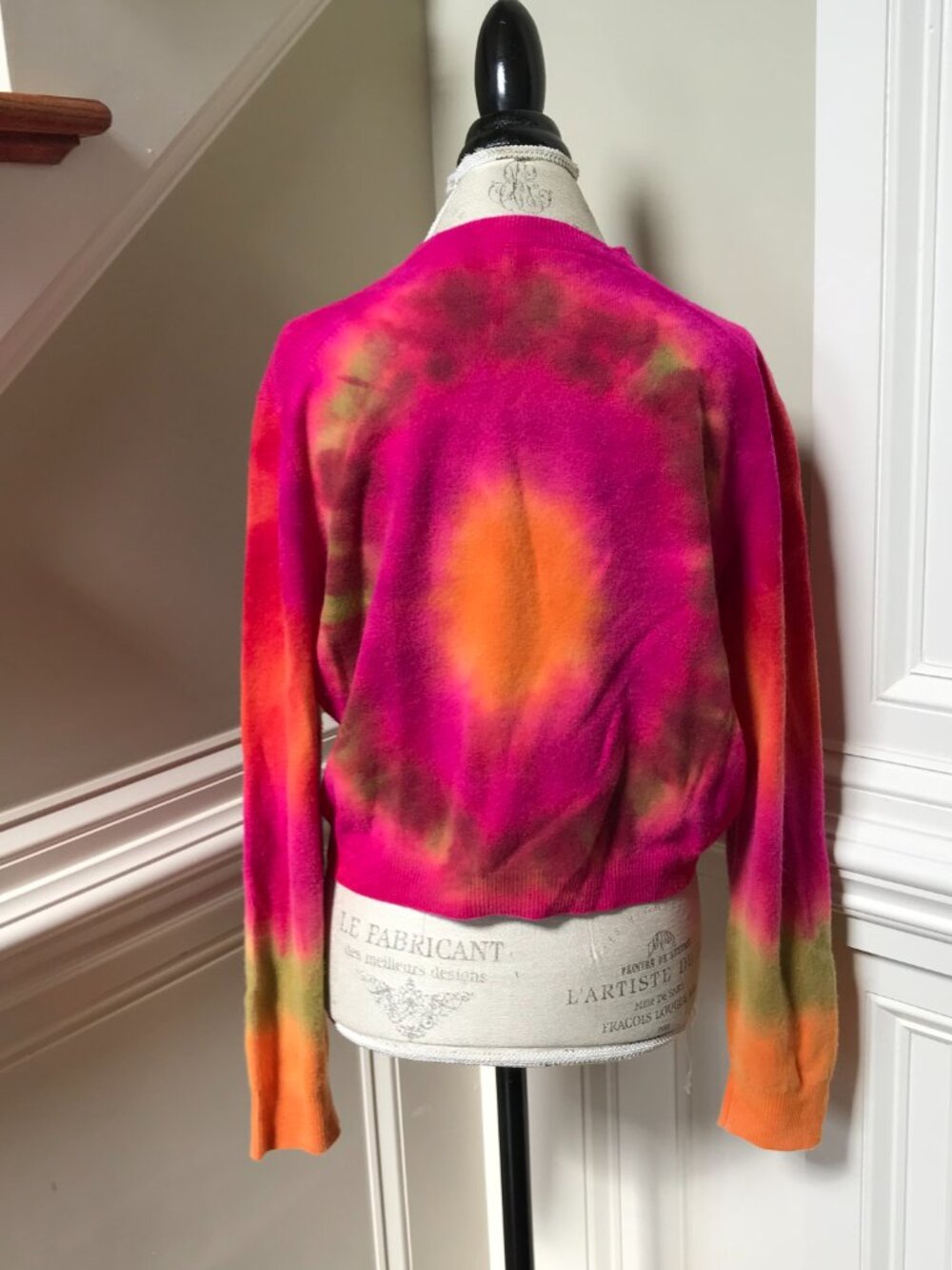 The Elder Statesman Tunnel Tie Dye Sweater Womens Medium Pink Crew Neck Jumper - Picture 10 of 12